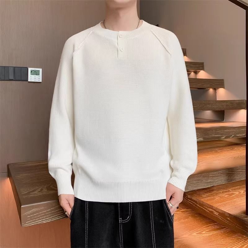 Strickpullover mit Wendekragen für Herren