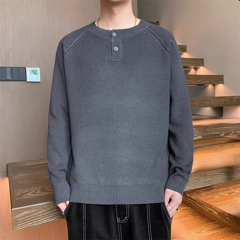 Strickpullover mit Wendekragen für Herren