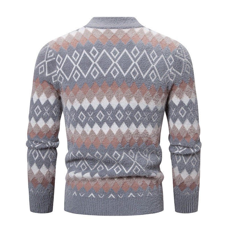 Strickpullover mit geometrischem Muster für Herren