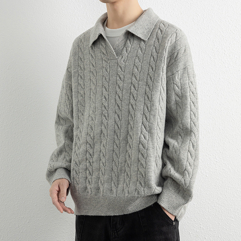 Strickpullover mit nautischem Zopfmuster für Herren