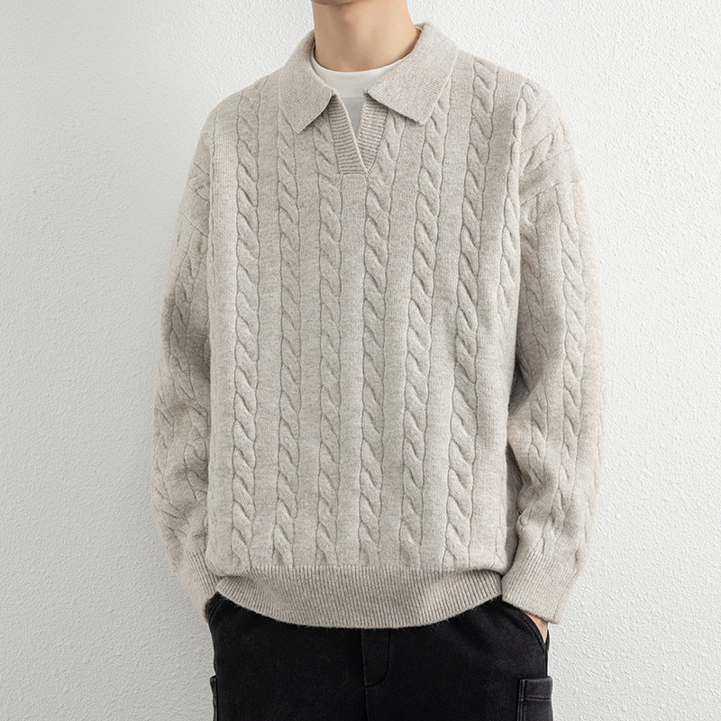 Strickpullover mit nautischem Zopfmuster für Herren