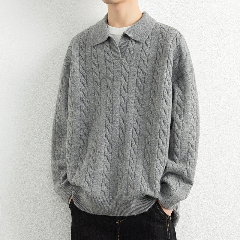 Strickpullover mit nautischem Zopfmuster für Herren