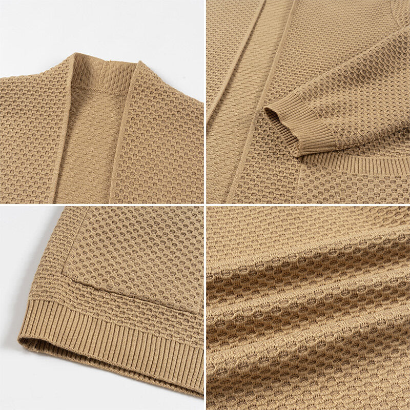 Strukturierter Cardigan für Herren mit praktischen Taschen