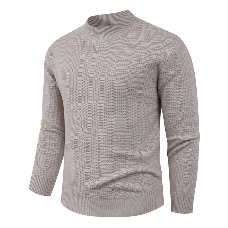 Strukturierter Pullover mit Stehkragen für Herren