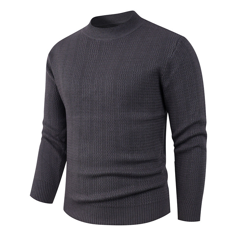 Strukturierter Pullover mit Stehkragen für Herren