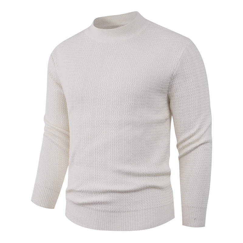 Strukturierter Pullover mit Stehkragen für Herren