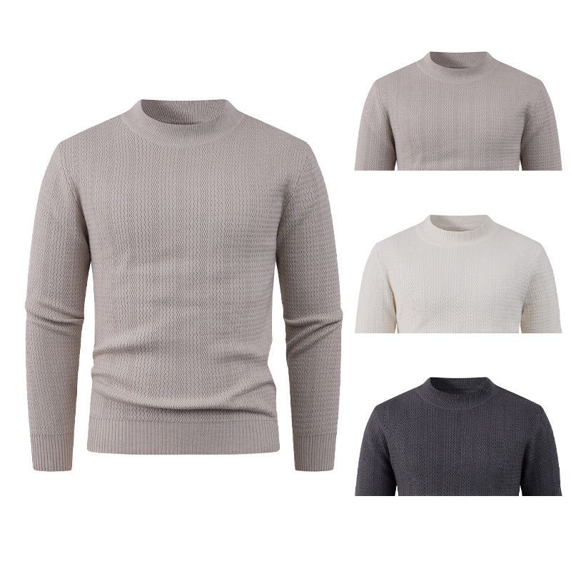 Strukturierter Pullover mit Stehkragen für Herren