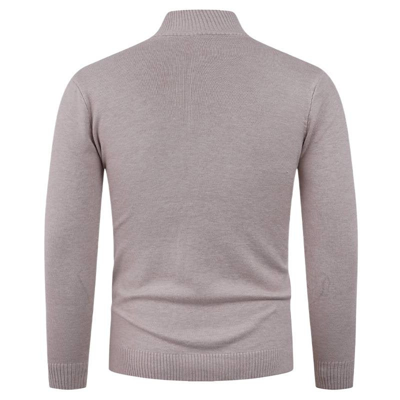 Strukturierter Zip-Kragen Pullover für Herren