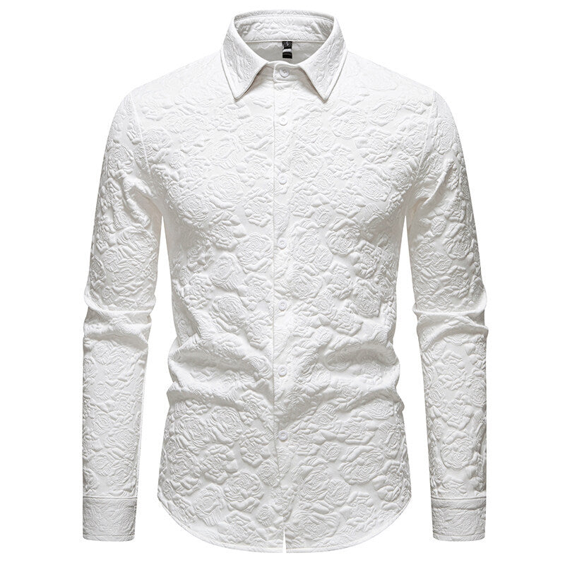 Strukturiertes Langarmhemd für Herren