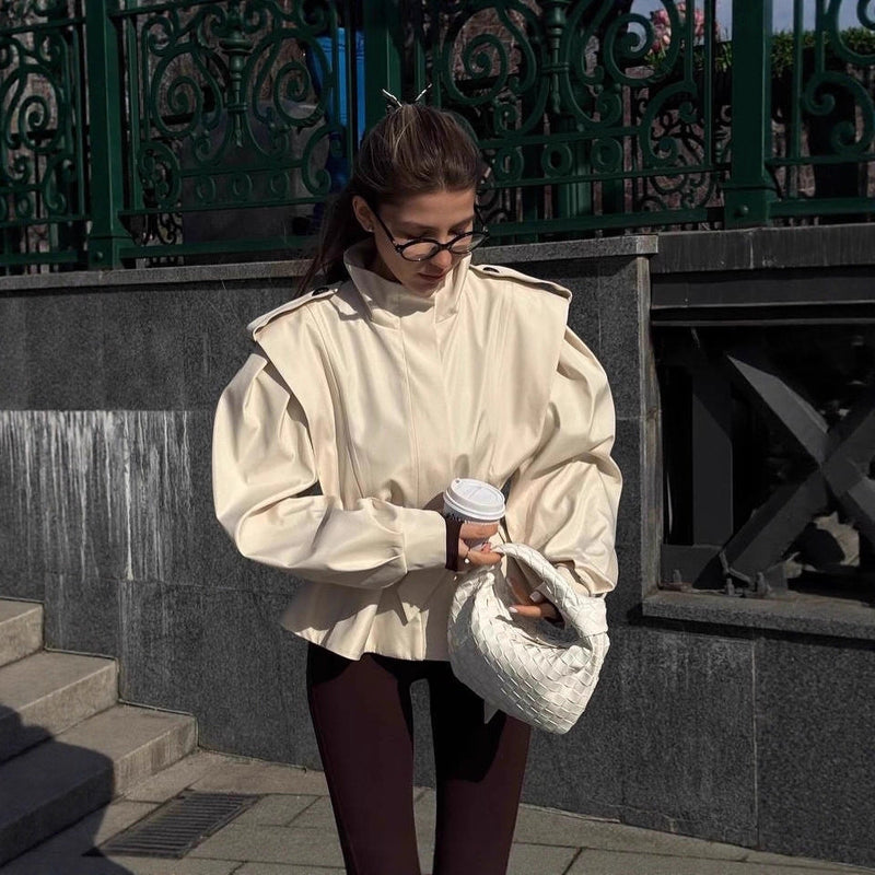 Stylische Bluse mit hohem Kragen für Damen