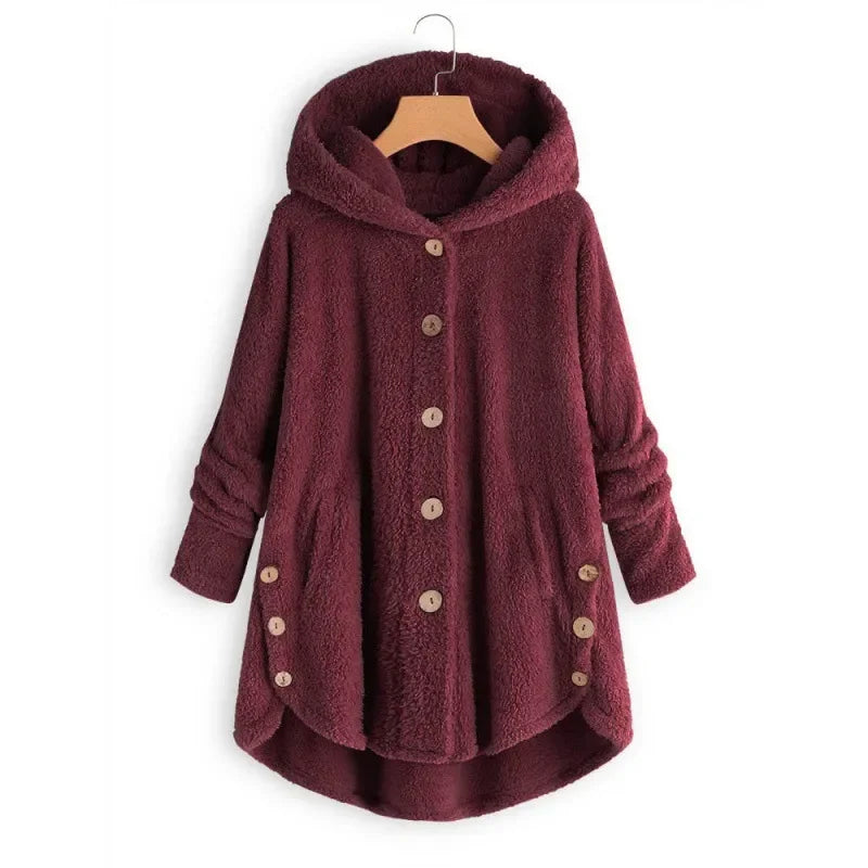 Stylische Fleece Jacke für Damen mit Kapuze
