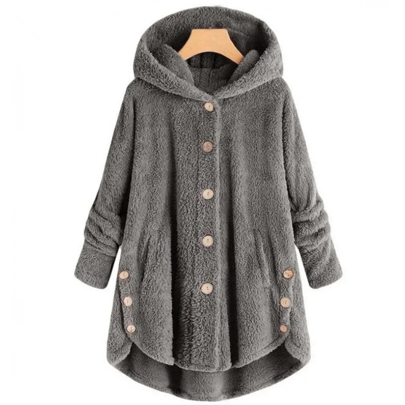 Stylische Fleece Jacke für Damen mit Kapuze
