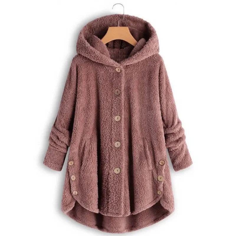 Stylische Fleece Jacke für Damen mit Kapuze