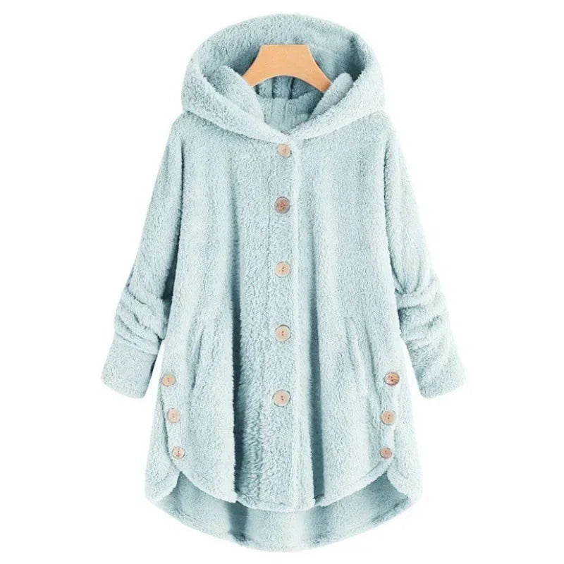 Stylische Fleece Jacke für Damen mit Kapuze