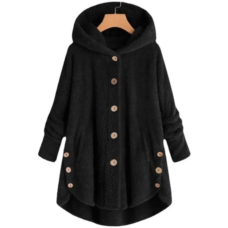 Stylische Fleece Jacke für Damen mit Kapuze