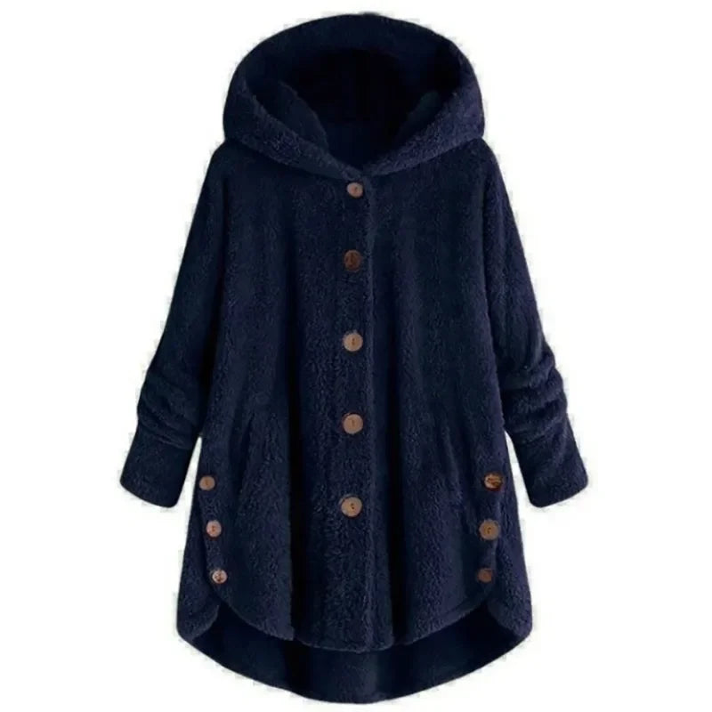 Stylische Fleece Jacke für Damen mit Kapuze