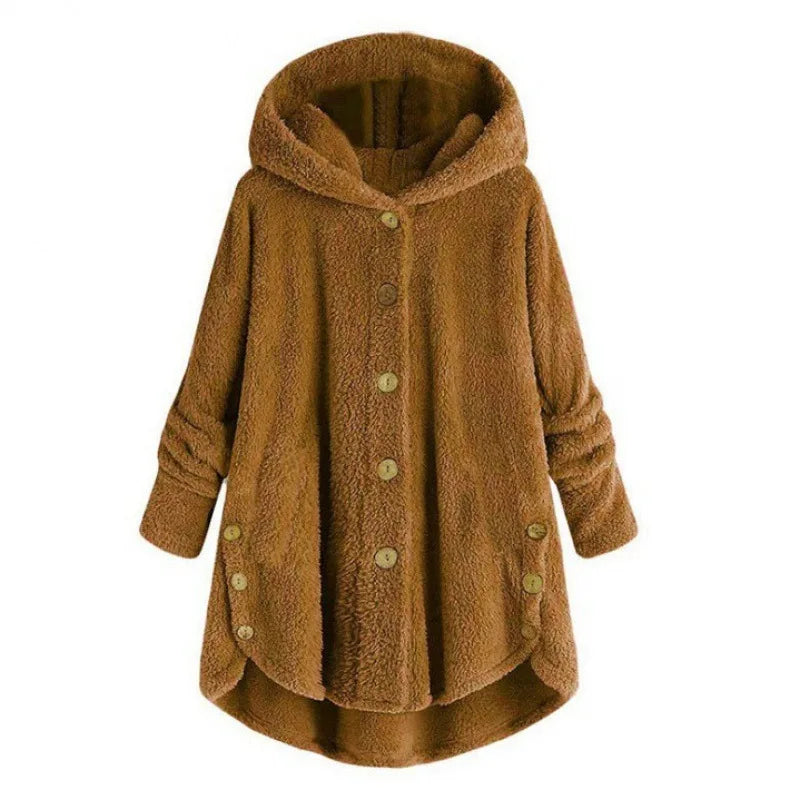 Stylische Fleece Jacke für Damen mit Kapuze