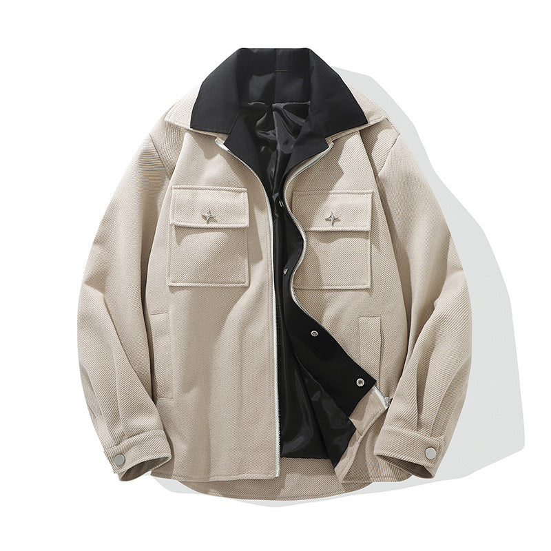 Moderne Steppjacke mit hohem Kragen für Herren