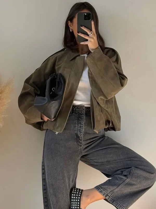 Stylische Übergangsjacke für Damen in Grün