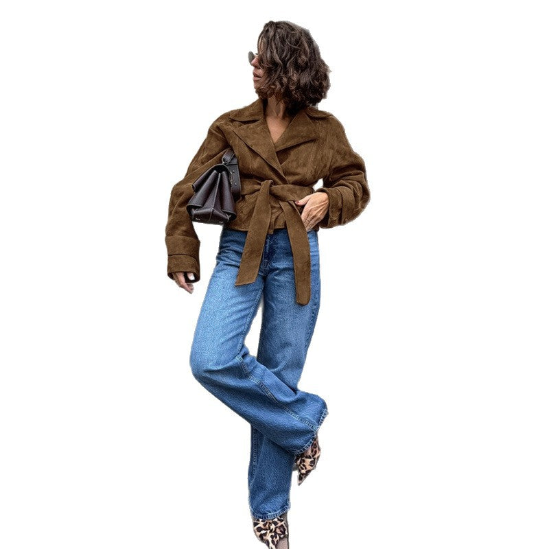 Suede Wickeljacke für Damen