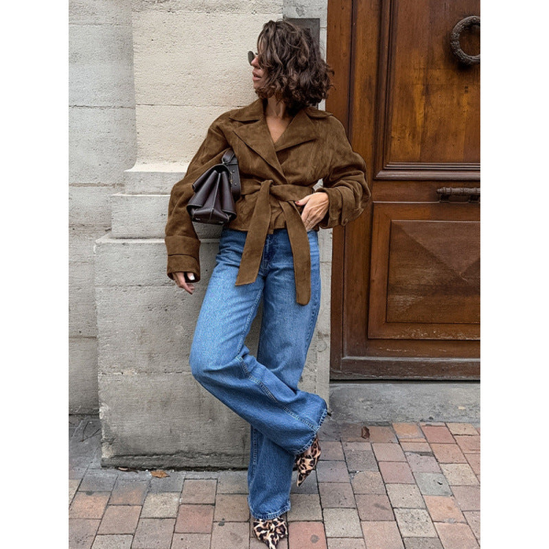 Suede Wickeljacke für Damen