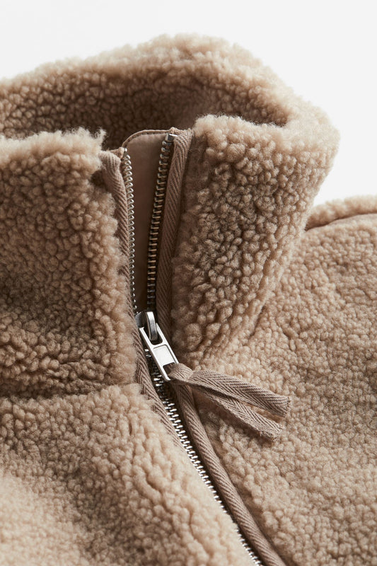 Teddy Mantel für Damen mit Reißverschluss