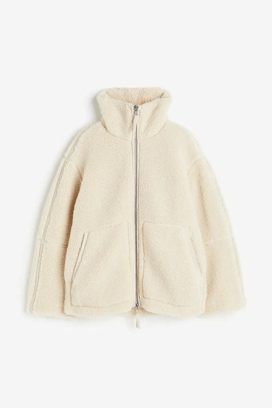 Teddy Mantel für Damen mit Reißverschluss