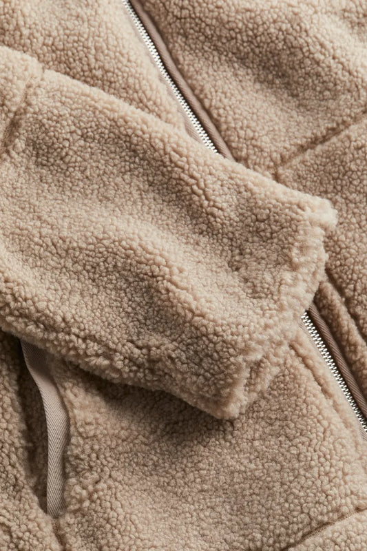Teddy Mantel für Damen mit Reißverschluss