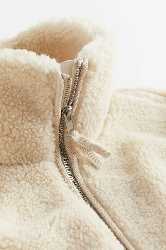 Teddy Mantel für Damen mit Reißverschluss