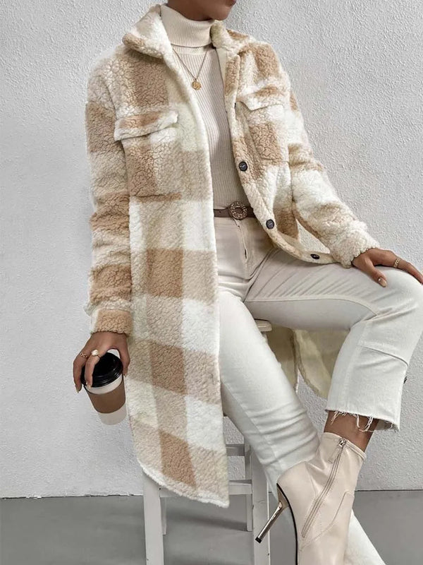 Teddy Mantel für Damen im Oversize-Schnitt