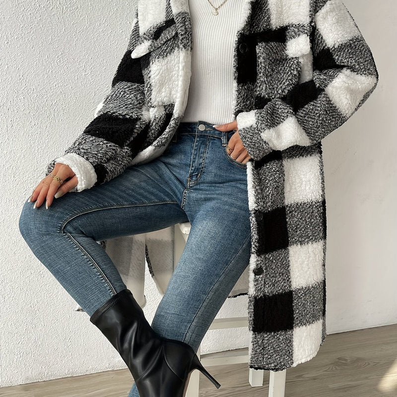 Teddy Mantel für Damen im Oversize-Schnitt