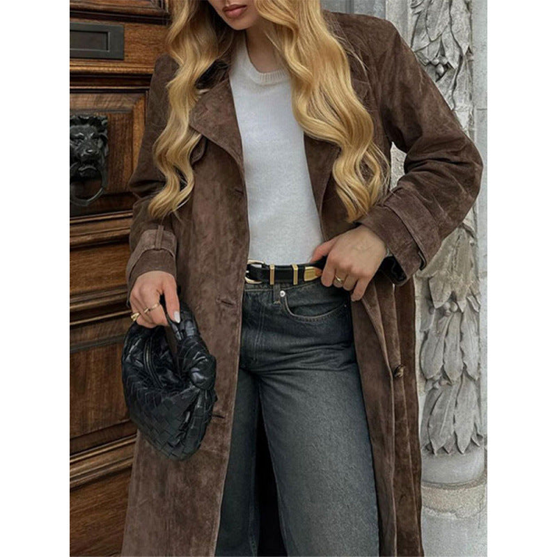 Trenchcoat aus Wildleder für Damen