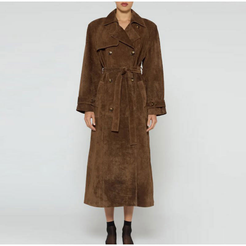 Trenchcoat aus Wildleder für Damen