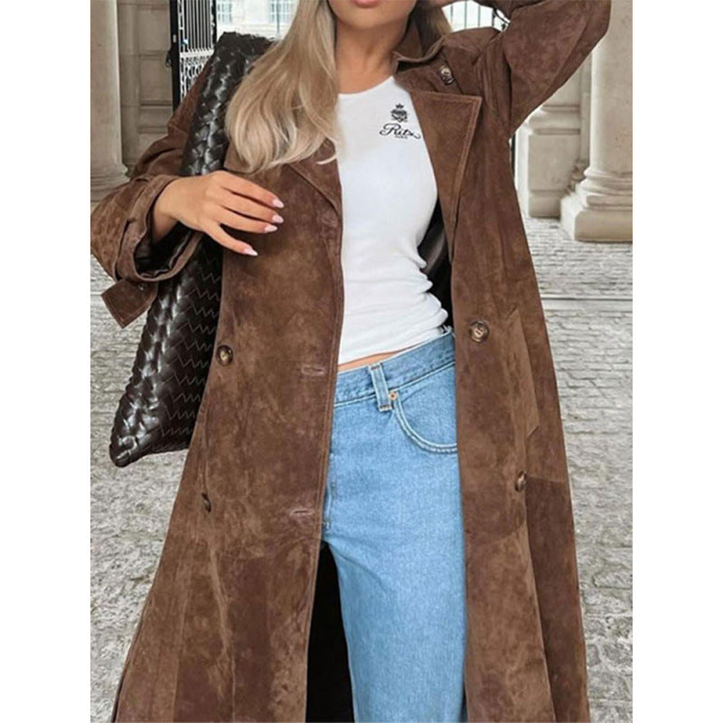 Trenchcoat aus Wildleder für Damen
