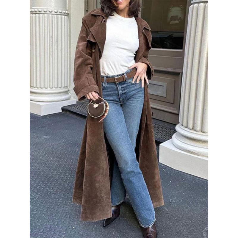 Trenchcoat aus Wildleder für Damen