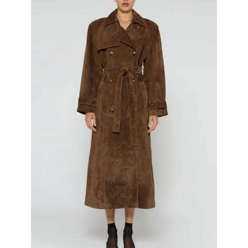 Trenchcoat aus Wildleder für Damen