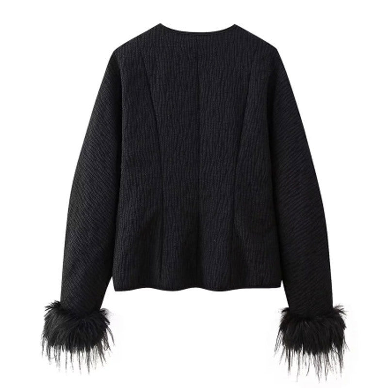 Quilted Jacke mit Voluminösen Federn für Damen