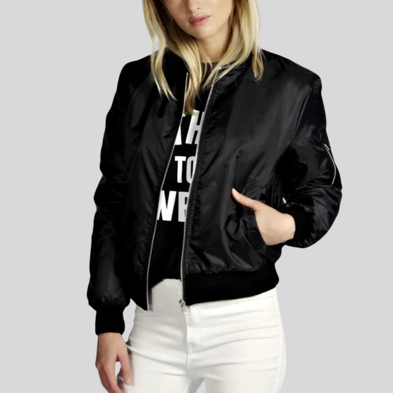 Übergangsjacke für Damen Bomber mit Rundhals