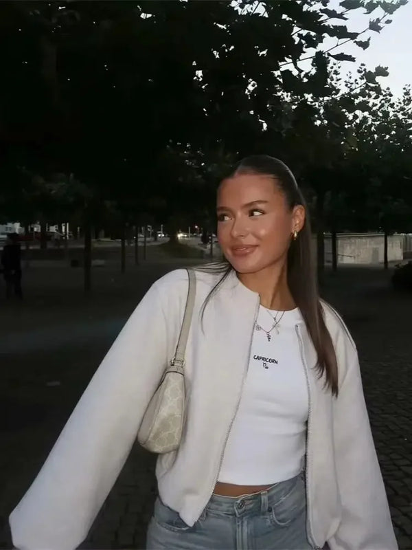Übergangsjacke für Damen mit Rundhalsausschnitt