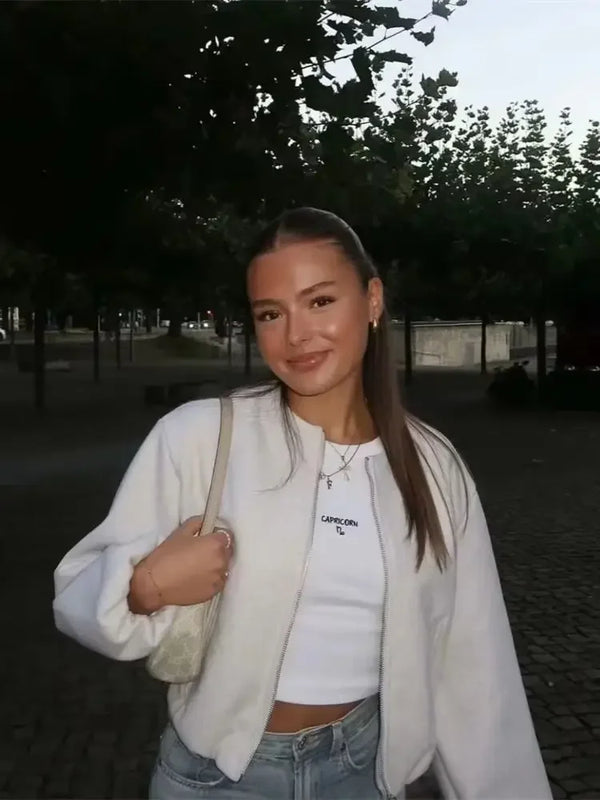 Übergangsjacke für Damen mit Rundhalsausschnitt