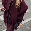 Übergroße Steppjacke mit Reißverschlusstaschen für Damen