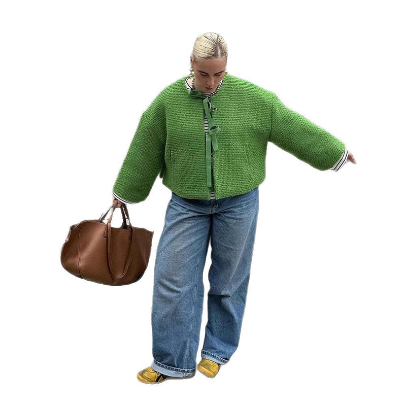 Übergroße Strickjacke mit Bindedetail für Damen