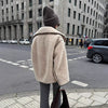 Übergroße Teddyjacke mit Knopfdetails für Damen