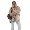 Übergroße Teddyjacke mit Knopfdetails für Damen