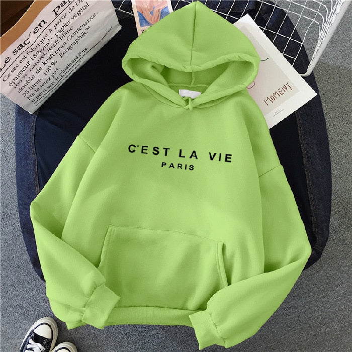 Übergroßer Kapuzenpullover mit Print für Damen