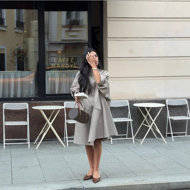 Übergroßer Trenchcoat mit Knopfdetails für Damen