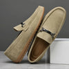 Herren-Wildleder-Slipper mit Gummisohle und Horsebit-Detail