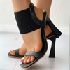 Damen-Sandalen mit Blockabsatz und Fesselriemchen