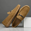 Herren-Wildleder-Slipper mit Gummisohle und Horsebit-Detail