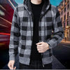 Ares - Hochwertige strickjacke mit karierter kapuze für herren